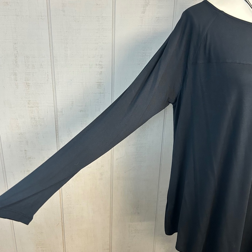 Roamans Women Whimsigoth Asymmetric Hem Tunic Top Sz M Long Sleeve‎ Black Witchy - Picture 4 of 7